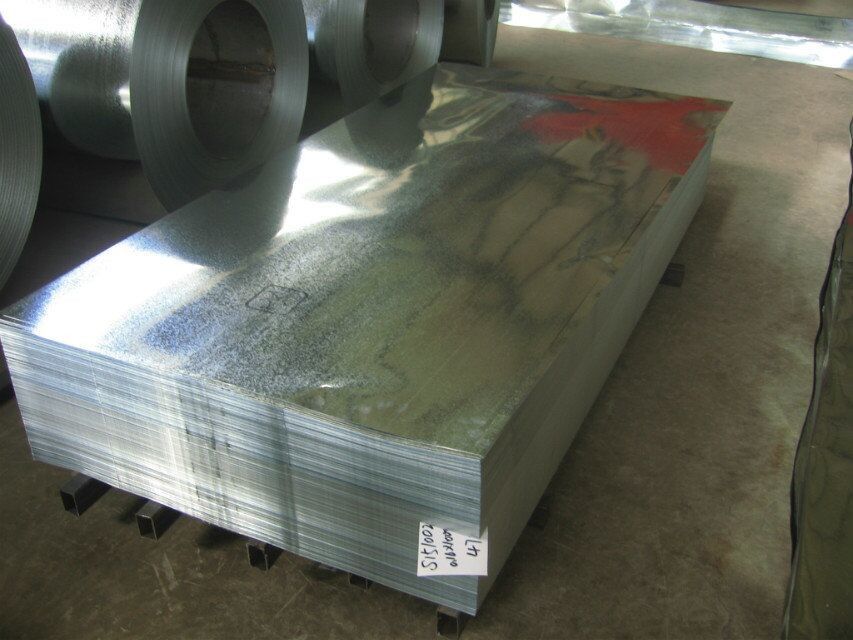 0.15 ¥3.8mm Z40 ¥Z275 SGCC Largo Spangle Calor Dip galvanizado chapa de aço JIS G3302 para tubulação e aplicações estruturais