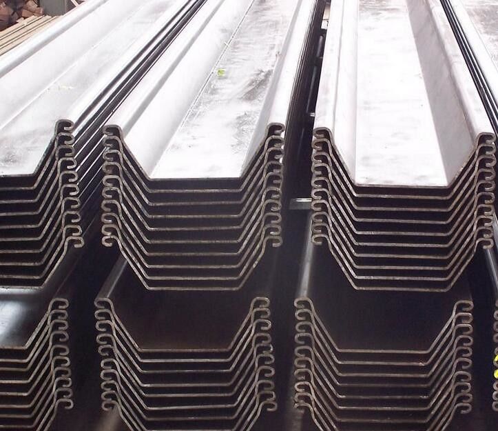 Pilha de chapa de aço tipo U laminada EN10249-1 EN10249-2 para construção de porto e ensecadeira