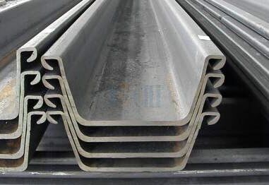 Pilha de chapa de aço tipo U laminada EN10249-1 EN10249-2 para construção de porto e ensecadeira
