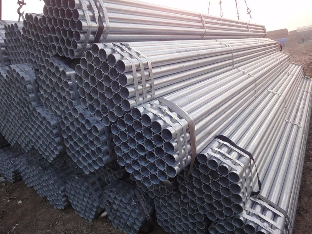 ASTM A53 BS1387 DIN2244 Tubo de aço soldado ERW redondo 5.8M / 6M para aplicações estruturais e de engenharia