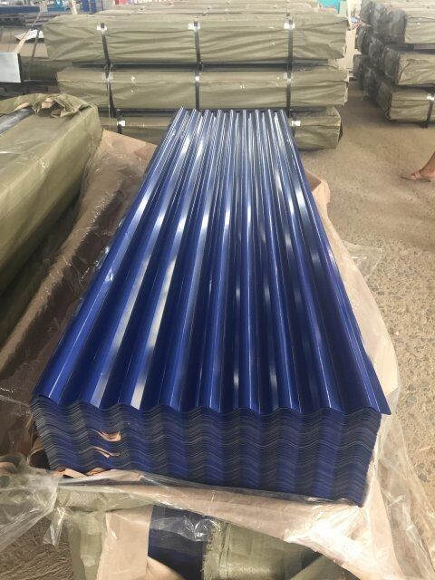 Telhas de aço corrugado DX51D Z120 de 0,50 mm para telhados industriais e residenciais